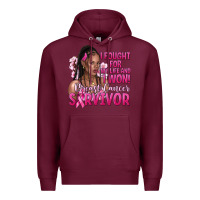 Burgundy I fought for my life and i won afro woman Premium Hoodie - NancyCooperArtShop