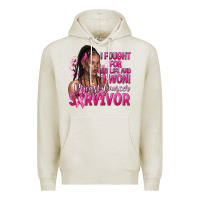 Oatmeal Heather I fought for my life and i won afro woman Premium Hoodie - NancyCooperArtShop