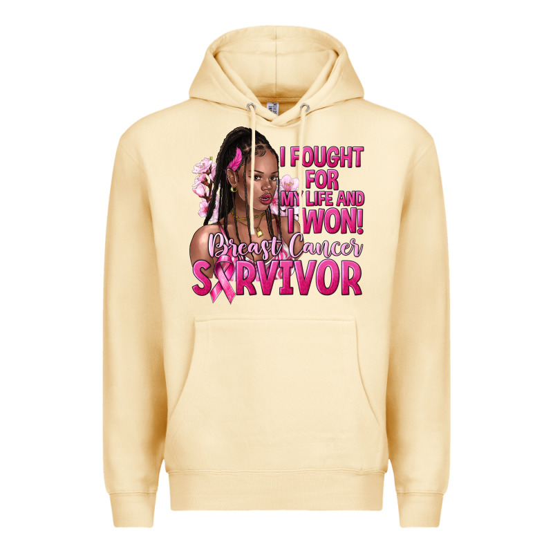 I Fought For My Life And I Won Afro Woman Premium Hoodie by NancyCooperArtShop | Teevron