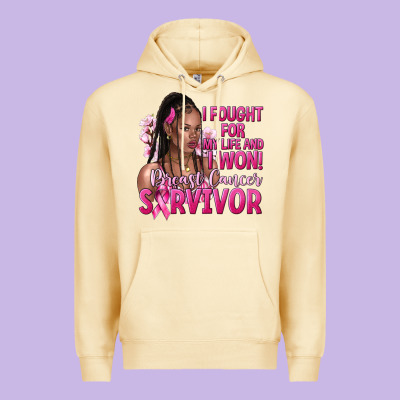I Fought For My Life And I Won Afro Woman Premium Hoodie Designed By Nancycooperartshop