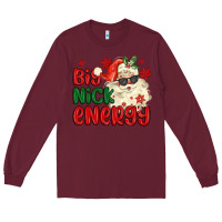 Burgundy big nick energy Long Sleeve Tee - MaliasSmallBusiness