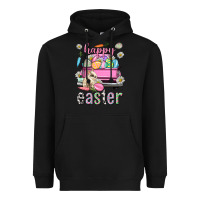 Black Bunny Happy Easter truck Easter Day Heavyweight Hoodie - Neo Western