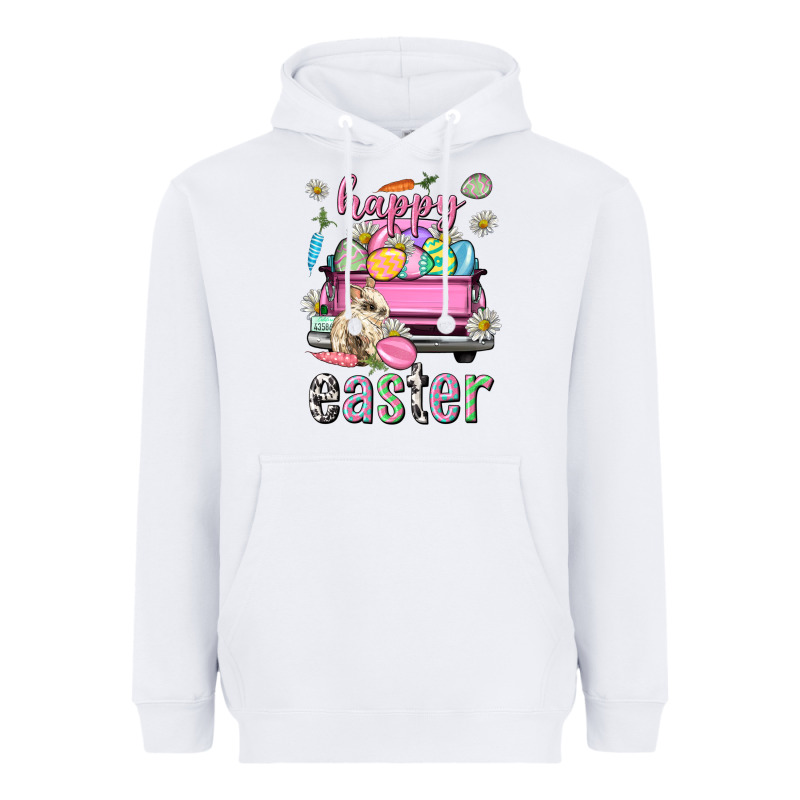 Bunny Happy Easter Truck Easter Day Heavyweight Hoodie by Neo Western | Teevron