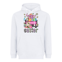 White Bunny Happy Easter truck Easter Day Heavyweight Hoodie - Neo Western