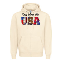 Sandshell god bless the usa Zipper Hoodie - texasbilliewilder