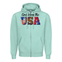 Seafoam god bless the usa Zipper Hoodie - texasbilliewilder