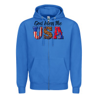 True Royal god bless the usa Zipper Hoodie - texasbilliewilder