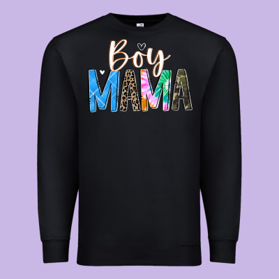 Boy Mama  Black Premium Sweatshirt Designed By Jahusdesignshop