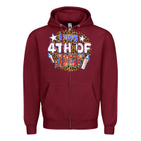 Burgundy happy 4th of july billie wilder Zipper Hoodie - texasbilliewilder