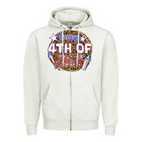 Oatmeal Heather happy 4th of july billie wilder Zipper Hoodie - texasbilliewilder