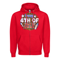 Red happy 4th of july billie wilder Zipper Hoodie - texasbilliewilder
