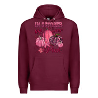 Burgundy In october we wear pink Premium Hoodie - NancyCooperArtShop