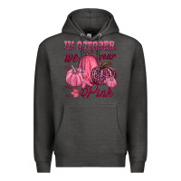 Charcoal Heather In october we wear pink Premium Hoodie - NancyCooperArtShop