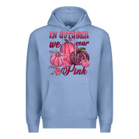 Colony Blue In october we wear pink Premium Hoodie - NancyCooperArtShop