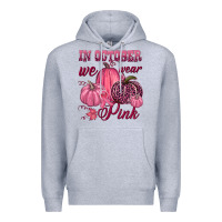 Heather Grey In october we wear pink Premium Hoodie - NancyCooperArtShop