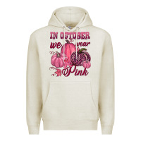 Oatmeal Heather In october we wear pink Premium Hoodie - NancyCooperArtShop