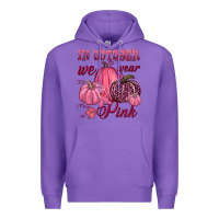 Purple In october we wear pink Premium Hoodie - NancyCooperArtShop
