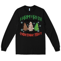 Black farm fresh christmas trees Long Sleeve Tee - MaliasSmallBusiness