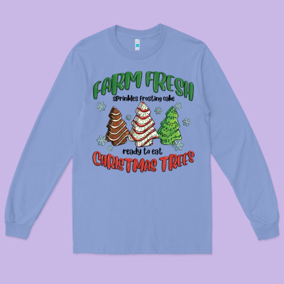 Long Sleeve Tee farm fresh christmas trees