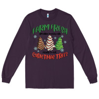 Plum farm fresh christmas trees Long Sleeve Tee - MaliasSmallBusiness