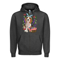 Charcoal Heather easter beagle Zipper Hoodie - RanaPortraitStore