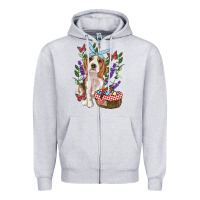 Heather Grey easter beagle Zipper Hoodie - RanaPortraitStore