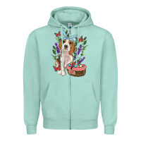 Seafoam easter beagle Zipper Hoodie - RanaPortraitStore