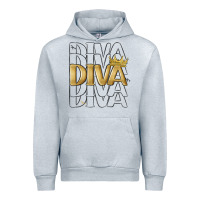 Heather Grey diva Urban Hoodie - MaliasSmallBusiness