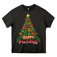 Asphalt paw print christmas tree Heavy Core Tee - CowhideDigitalArt
