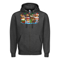 Christmas Cookie Coffee Cups Zipper Hoodie | Teevron