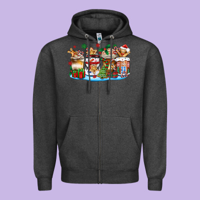 Zipper Hoodie christmas cookie coffee cups