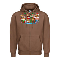 Chestnut christmas cookie coffee cups Zipper Hoodie - Zillion Design Studio
