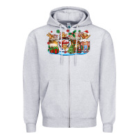 Heather Grey christmas cookie coffee cups Zipper Hoodie - Zillion Design Studio