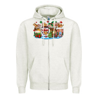 Oatmeal Heather christmas cookie coffee cups Zipper Hoodie - Zillion Design Studio