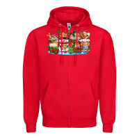 Red christmas cookie coffee cups Zipper Hoodie - Zillion Design Studio