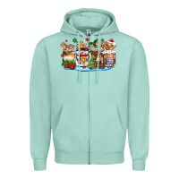Seafoam christmas cookie coffee cups Zipper Hoodie - Zillion Design Studio