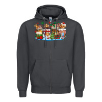 Smoke christmas cookie coffee cups Zipper Hoodie - Zillion Design Studio