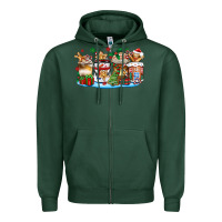 Sports Green christmas cookie coffee cups Zipper Hoodie - Zillion Design Studio