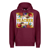 Burgundy Teacher Equipment Premium Hoodie - LillyAllenDesigns