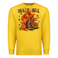 Lemon hello fall pumpkins  cowgirl  and roses Premium Sweatshirt - AdoDesignShop