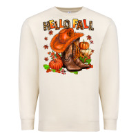 Sandshell hello fall pumpkins  cowgirl  and roses Premium Sweatshirt - AdoDesignShop