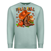 Seafoam hello fall pumpkins  cowgirl  and roses Premium Sweatshirt - AdoDesignShop