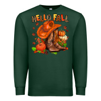 Sports Green hello fall pumpkins  cowgirl  and roses Premium Sweatshirt - AdoDesignShop