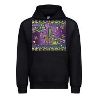 Black mardi gras fleur de lis Urban Hoodie - MaliasSmallBusiness