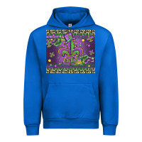 Cobalt mardi gras fleur de lis Urban Hoodie - MaliasSmallBusiness