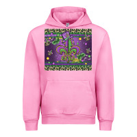 Fuchsia Pink mardi gras fleur de lis Urban Hoodie - MaliasSmallBusiness