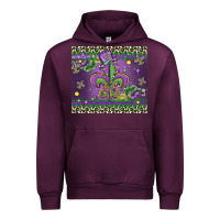 Mauve Wine mardi gras fleur de lis Urban Hoodie - MaliasSmallBusiness