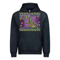 Navy mardi gras fleur de lis Urban Hoodie - MaliasSmallBusiness