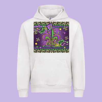 Mardi Gras Fleur De Lis Urban Hoodie Designed By Maliassmallbusiness