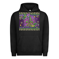 Pigment Black mardi gras fleur de lis Urban Hoodie - MaliasSmallBusiness